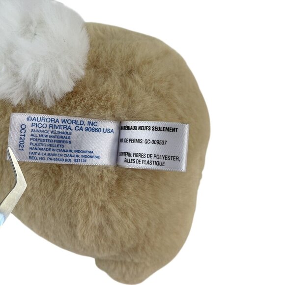 Aurora Springtime Rolly Pets Bonnie the Bunny Rabbit 8" Plush Easter Cream White - Picture 5 of 7
